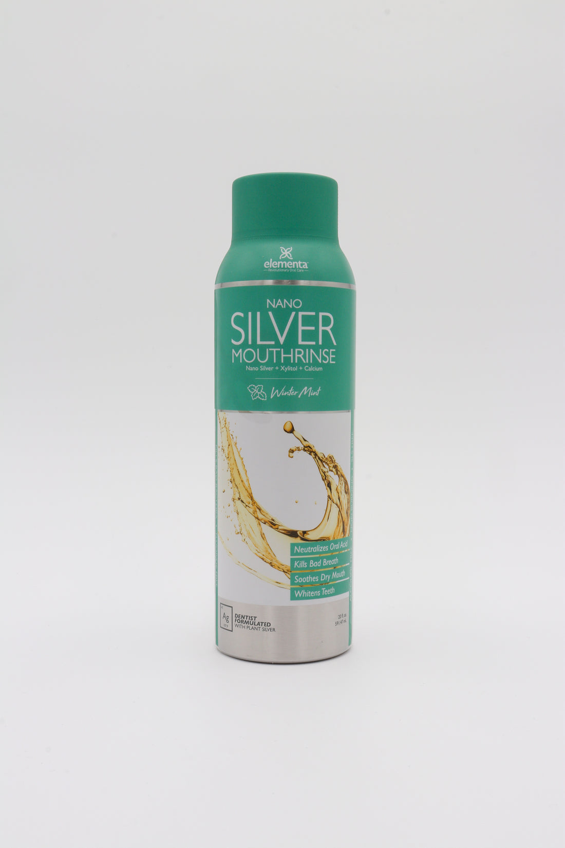 20 oz Nanosilver Mouth Rinse - Reusable High Grade Stainless Steel Container