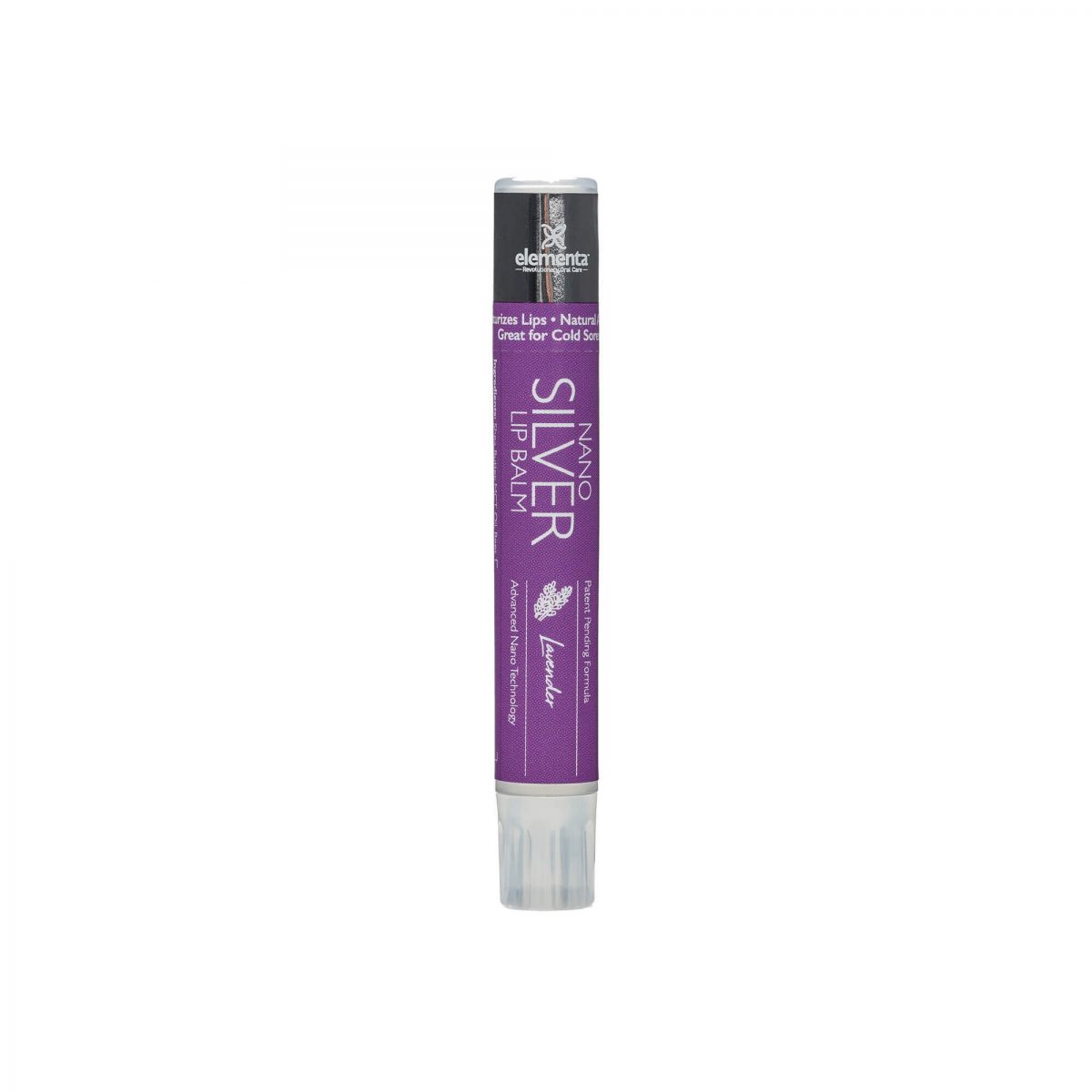 image of nano silver lavender flavored lip balm front of stick
