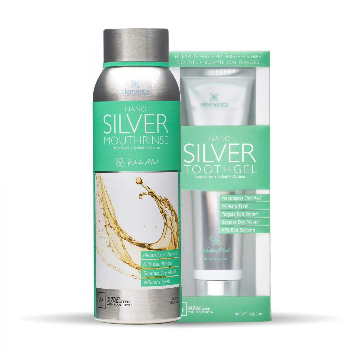nano silver mouth rinse bundle rinse brush winter mint